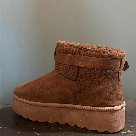 Brown Suede Ankle Boots with Buckle - Picture 4 of 11